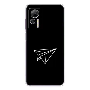 Чехол с картинками на черном фоне для Ulefone Note 14 (Самолетик)
