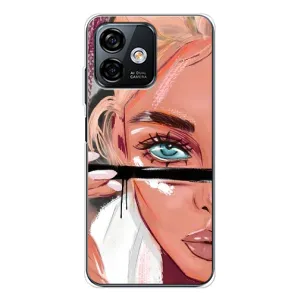 Силіконовый Чохол на Ulefone Note 16 Pro з картинкой Модных девушек (Дівчина та вії)
