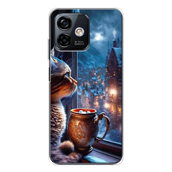 Чехол с рисунком «Кот новогодний» для Ulefone Note 16 Pro