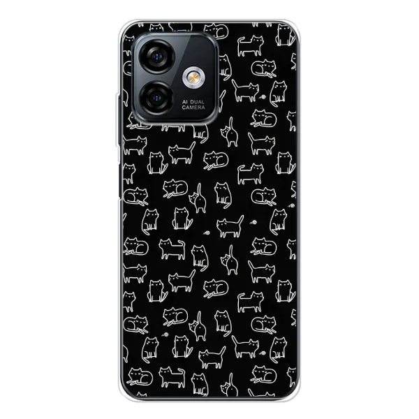 Чехол с рисунком «Котики на черном» для Ulefone Note 16 Pro