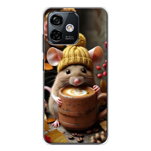 Чохол з малюнком «Мишка з кавою» для Ulefone Note 16 Pro Чохол з малюнком «Мишка з кавою» для Ulefone Note 16 Pro