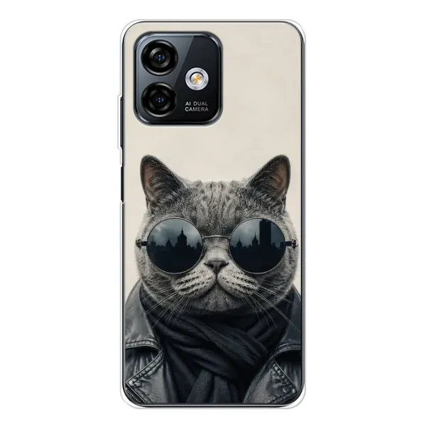 Чехол с рисунком «Модный кот» для Ulefone Note 16 Pro