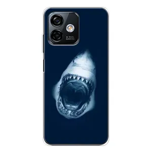 Силіконовий бампер з картинкою звірів для Ulefone Note 16 Pro (Пащу Акули)