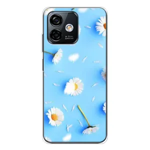 Чехол с Цветами для Ulefone Note 16 Pro (ромашки на голубом)