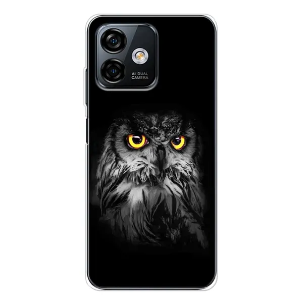 Чехол с рисунком «Сова на чёрном» для Ulefone Note 16 Pro