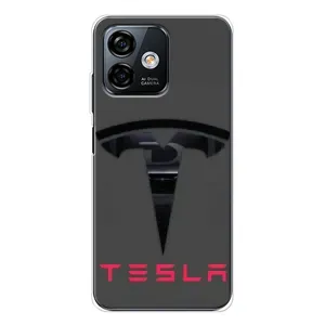 Силиконовый бампер с картинкой машины на Ulefone Note 16 Pro (Logo TESLA)
