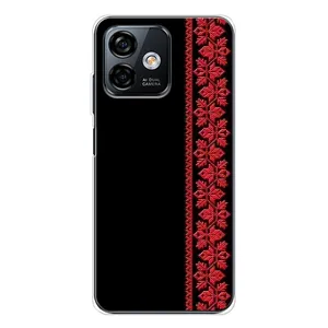 Силиконовый Чехол на Ulefone Note 16 Pro с картинкой Вышиванки (Вышиванка на черном)