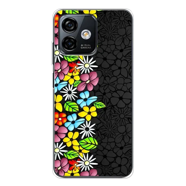 Чехол с рисунком «Яркие цветы на черном» для Ulefone Note 16 Pro Чехол с рисунком «Яркие цветы на черном» для Ulefone Note 16 Pro