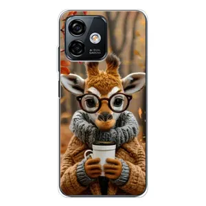 Друкований чохол 'Звірята з кавою' для Ulefone Note 16 Pro (Жираф з кавою)