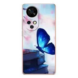 Силиконовый бампер с картинкой животных для Ulefone Note 17 Pro (Бабочка синяя)
