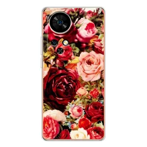 Силиконовый бампер с принтом (цветочки) на Ноте 17 Про (Букет цветов)