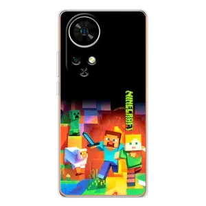 Чехлы для Ulefone Note 17 Pro (Персонажи Майн Крафт) (Герой Майнкрафт)