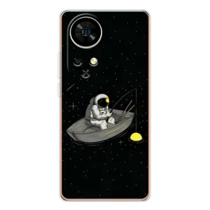 Силиконовый Чехол с принтом "Космонавты" на Ulefone Note 17 Pro (Космонавт на рыбалке)