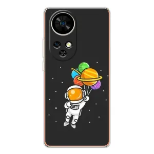 Силиконовый Чехол с принтом "Космонавты" на Ulefone Note 17 Pro (Космонавт с шариками)