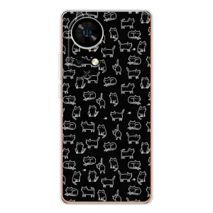 Чехол на тематику: Коты для Ulefone Note 17 Pro (Котики на черном)