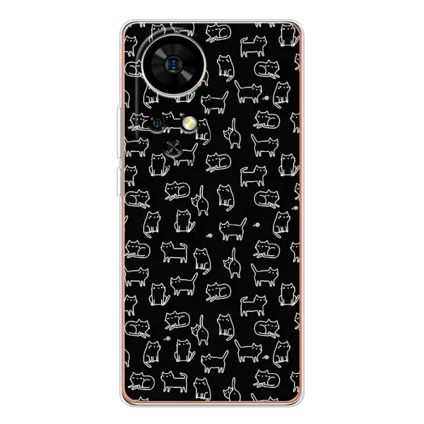 Чехол с рисунком «Котики на черном» для Ulefone Note 17 Pro Чехол с рисунком «Котики на черном» для Ulefone Note 17 Pro
