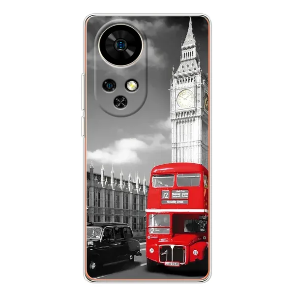 Чехол с рисунком «Красный автобус» для Ulefone Note 17 Pro