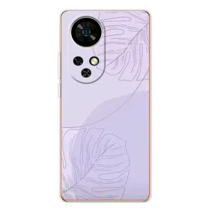Чехол цветочный дизайн для Ulefone Note 17 Pro (Монстера фиолетовая)