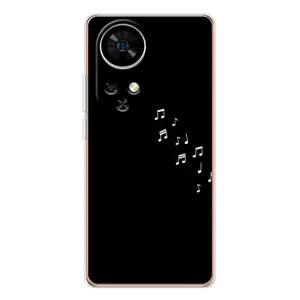 Чехол с картинками на черном фоне для Ulefone Note 17 Pro (Ноты)