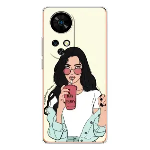 Силиконовый Чехол на Ulefone Note 17 Pro с картинкой Стильных Девушек (С напитком)