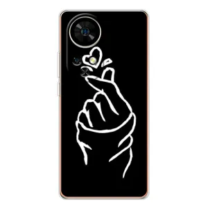 Чехлы (Знак сердечка) на Ulefone Note 17 Pro (Сердце на черном)