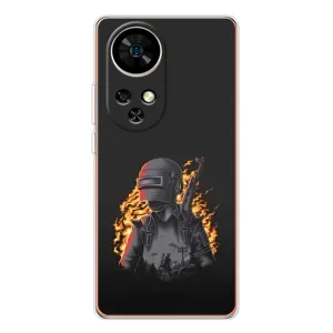 Силиконовый чехол с картинкой "Герой Pubg" на Ulefone Note 17 Pro (В огне)