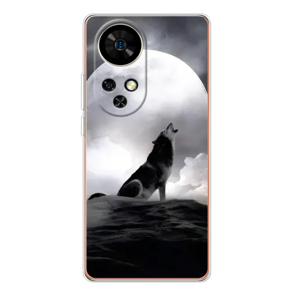 Чехол с рисунком «Волк и луна» для Ulefone Note 17 Pro