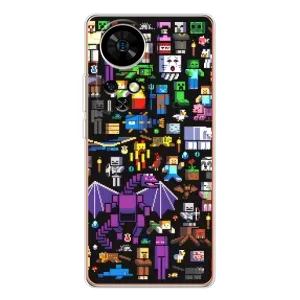 Чехол майнкрафт для Ulefone Note 17 Pro (Все персонажи)