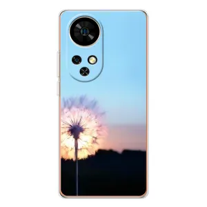 Силиконовый Чехол с одуванчиками на Ulefone Note 17 Pro (Закат с одуванчиком)