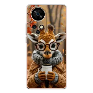 Чехол с рисунком «Жираф с кофе» для Ulefone Note 17 Pro