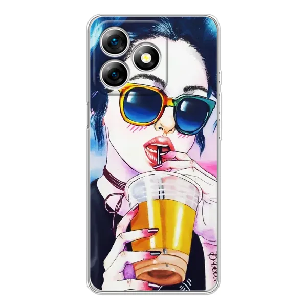 Чехол с рисунком «Девушка с коктейлем» для Ulefone Note 18 Pro Чехол с рисунком «Девушка с коктейлем» для Ulefone Note 18 Pro
