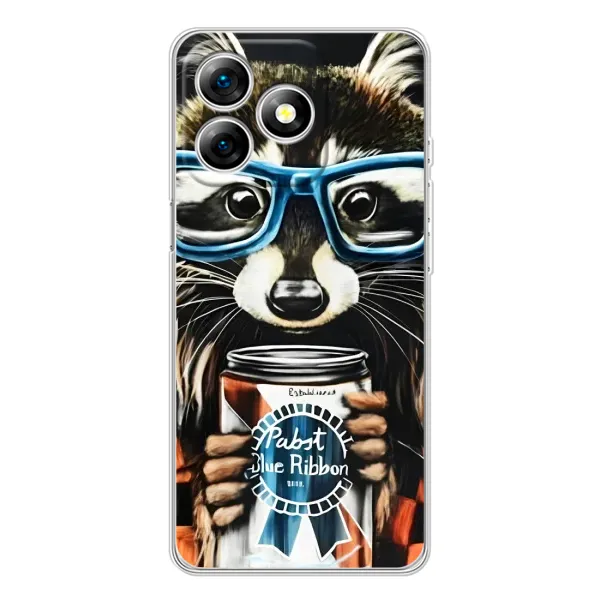 Чехол с рисунком «Енот в очках» для Ulefone Note 18 Pro Чехол с рисунком «Енот в очках» для Ulefone Note 18 Pro