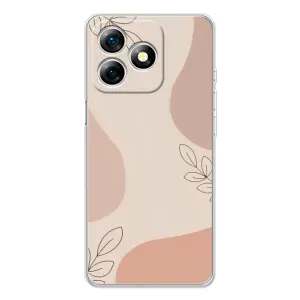 Чехол цветочный дизайн для Ulefone Note 18 Pro (Коричневый фон)