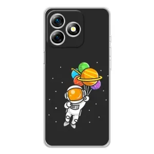 Силіконовый Чохол з принтом "Космонавти" на Ulefone Note 18 Pro (Космонавт з кульками)