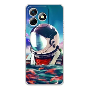 Силіконовый Чохол з принтом "Космонавти" на Ulefone Note 18 Pro (Космонавт у воді)