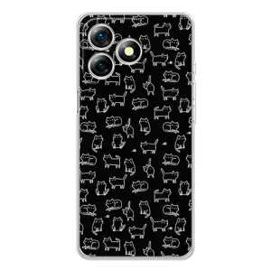 Чохол на тематику: Коти для Ulefone Note 18 Pro (Котики на чорному)