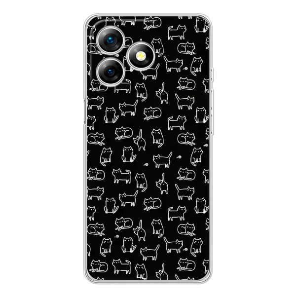Чехол с рисунком «Котики на черном» для Ulefone Note 18 Pro Чехол с рисунком «Котики на черном» для Ulefone Note 18 Pro