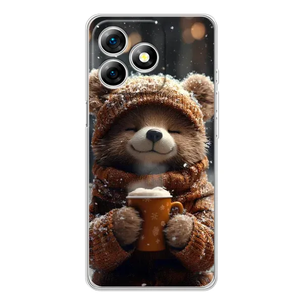 Чехол с рисунком «Медвежонок с кофе» для Ulefone Note 18 Pro