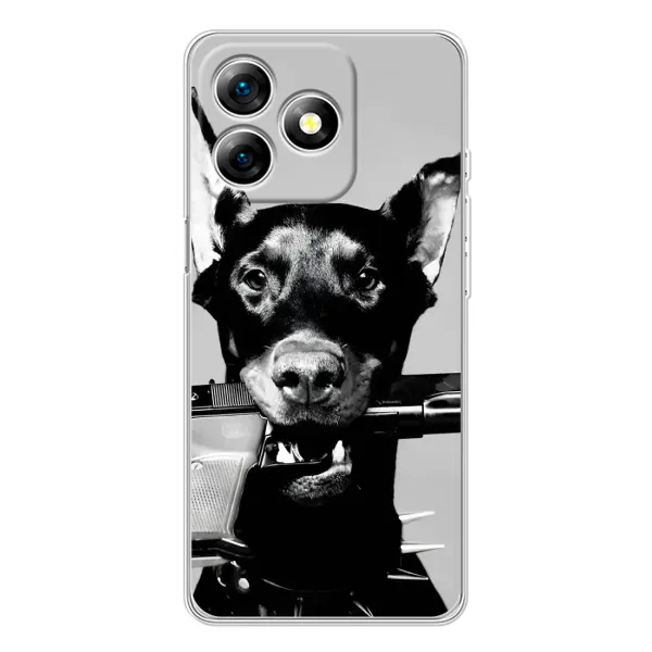 Чехол с рисунком «Опасный доберман» для Ulefone Note 18 Pro
