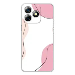 Чехол цветочный дизайн для Ulefone Note 18 Pro (Розовый фон)