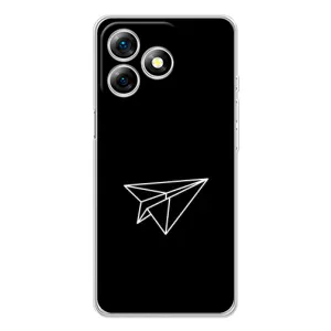 Чехол с картинками на черном фоне для Ulefone Note 18 Pro (Самолетик)