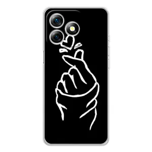 Чехлы (Знак сердечка) на Ulefone Note 18 Pro (Сердце на черном)