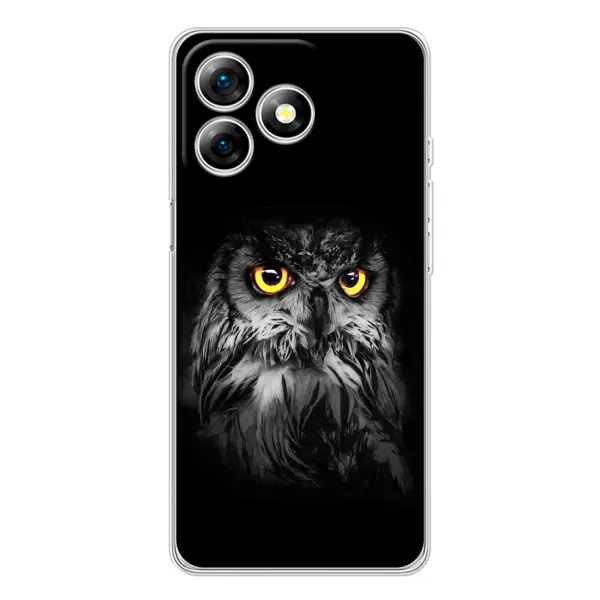 Чехол с рисунком «Сова на чёрном» для Ulefone Note 18 Pro Чехол с рисунком «Сова на чёрном» для Ulefone Note 18 Pro