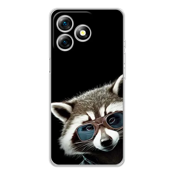 Чехол с рисунком «Стильный Енот» для Ulefone Note 18 Pro Чехол с рисунком «Стильный Енот» для Ulefone Note 18 Pro
