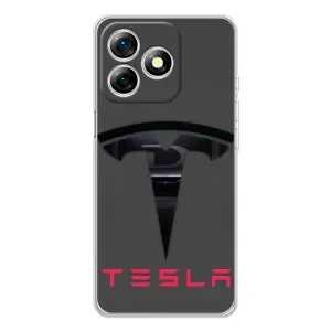 Силиконовый бампер с картинкой машины на Ulefone Note 18 Pro (Logo TESLA)