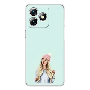 Силіконовый Чохол на Ulefone Note 18 Pro з картинкой Модных девушек (В шапці)