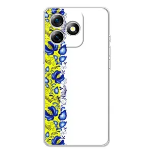 Силиконовый Чехол на Ulefone Note 18 Pro с картинкой Вышиванки (Желто-синяя вышиванка)