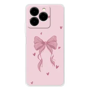 Чехол банты для Ulefone Note 20 Pro (Бант на розовом)