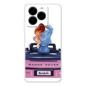 Силиконовый Чехол на Ulefone Note 20 Pro с картинкой Стильных Девушек (Девушка на машине)