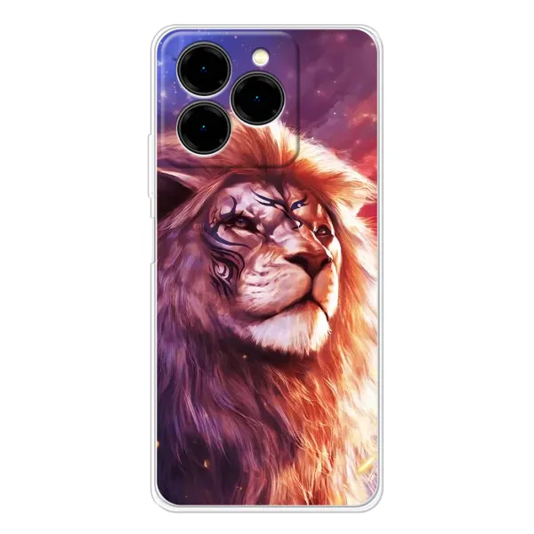 Чехол с рисунком «Красочный ЛЕВ» для Ulefone Note 20 Pro
